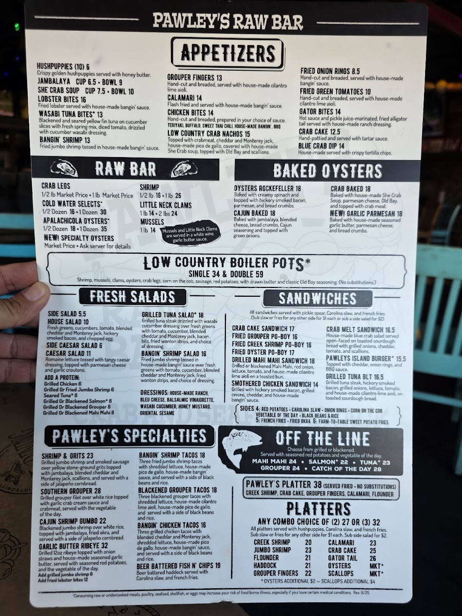Pawley's Raw Bar Menu - Image 2