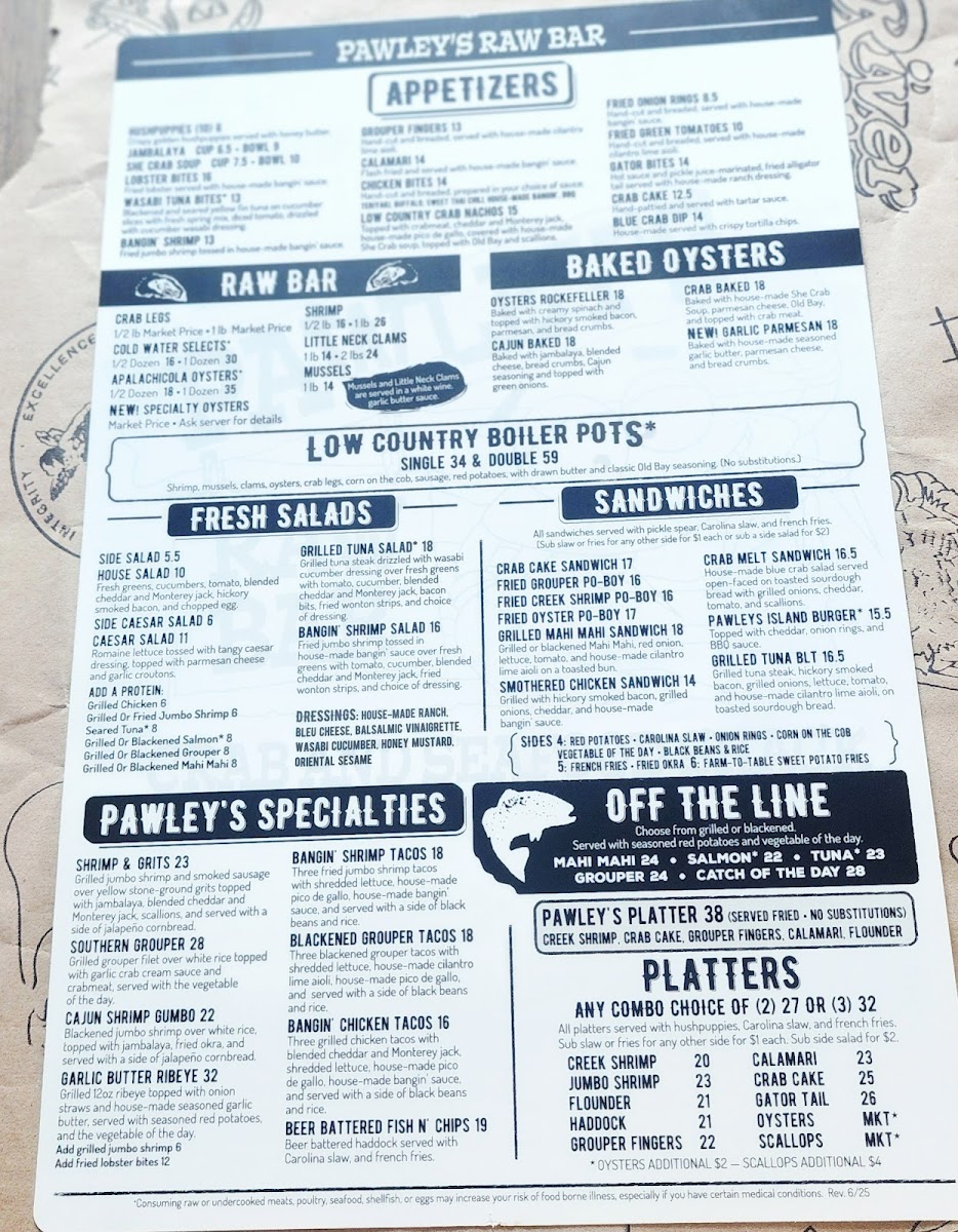 Pawley's Raw Bar Menu - Image 4