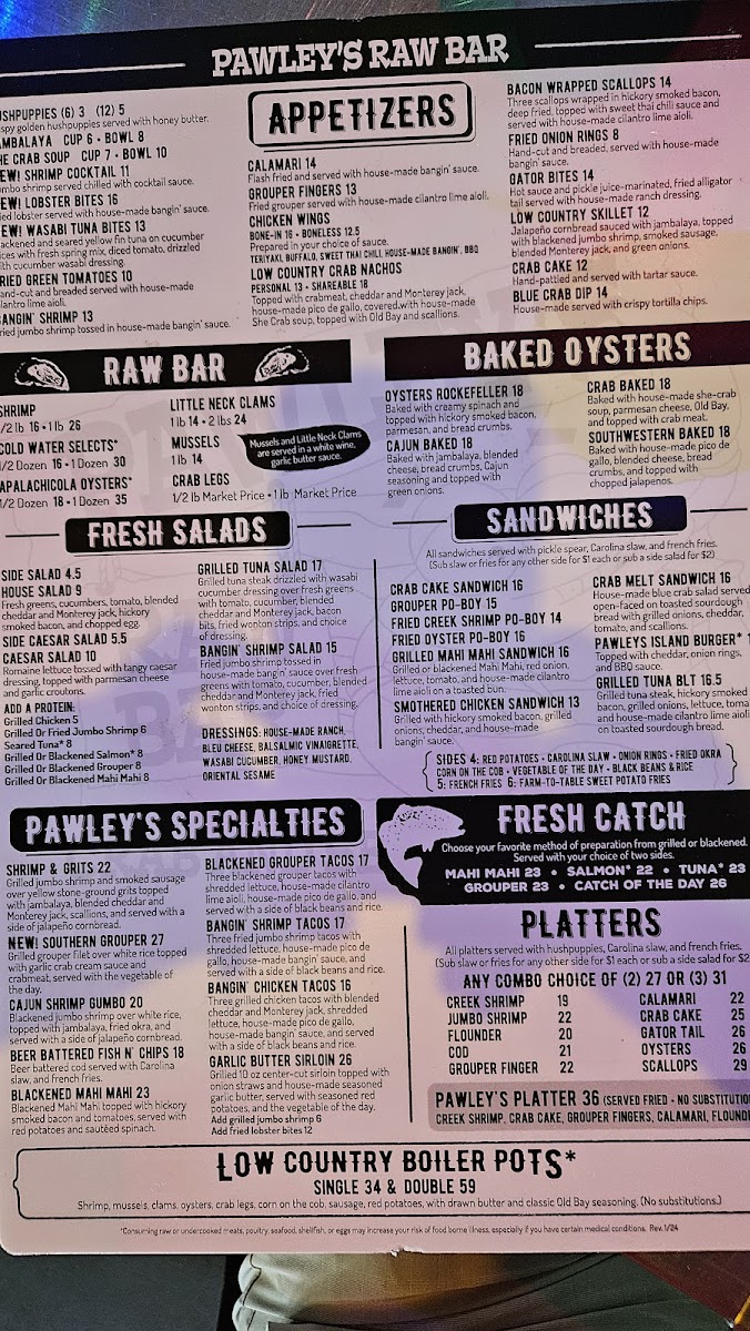 Pawley's Raw Bar Menu - Image 5